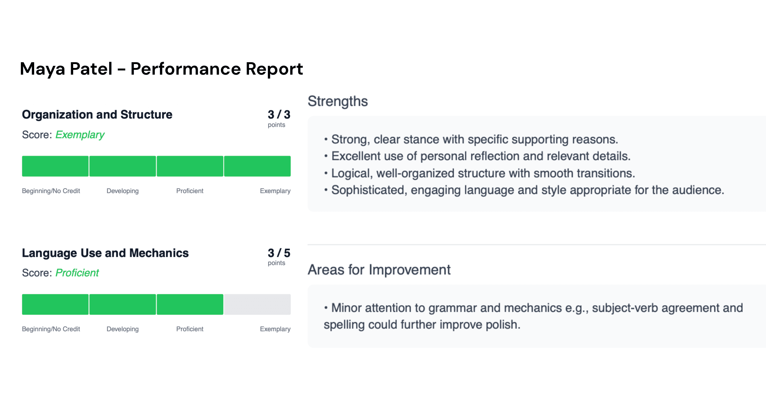 Step 4: Review AI-generated grades and share feedback directly with students