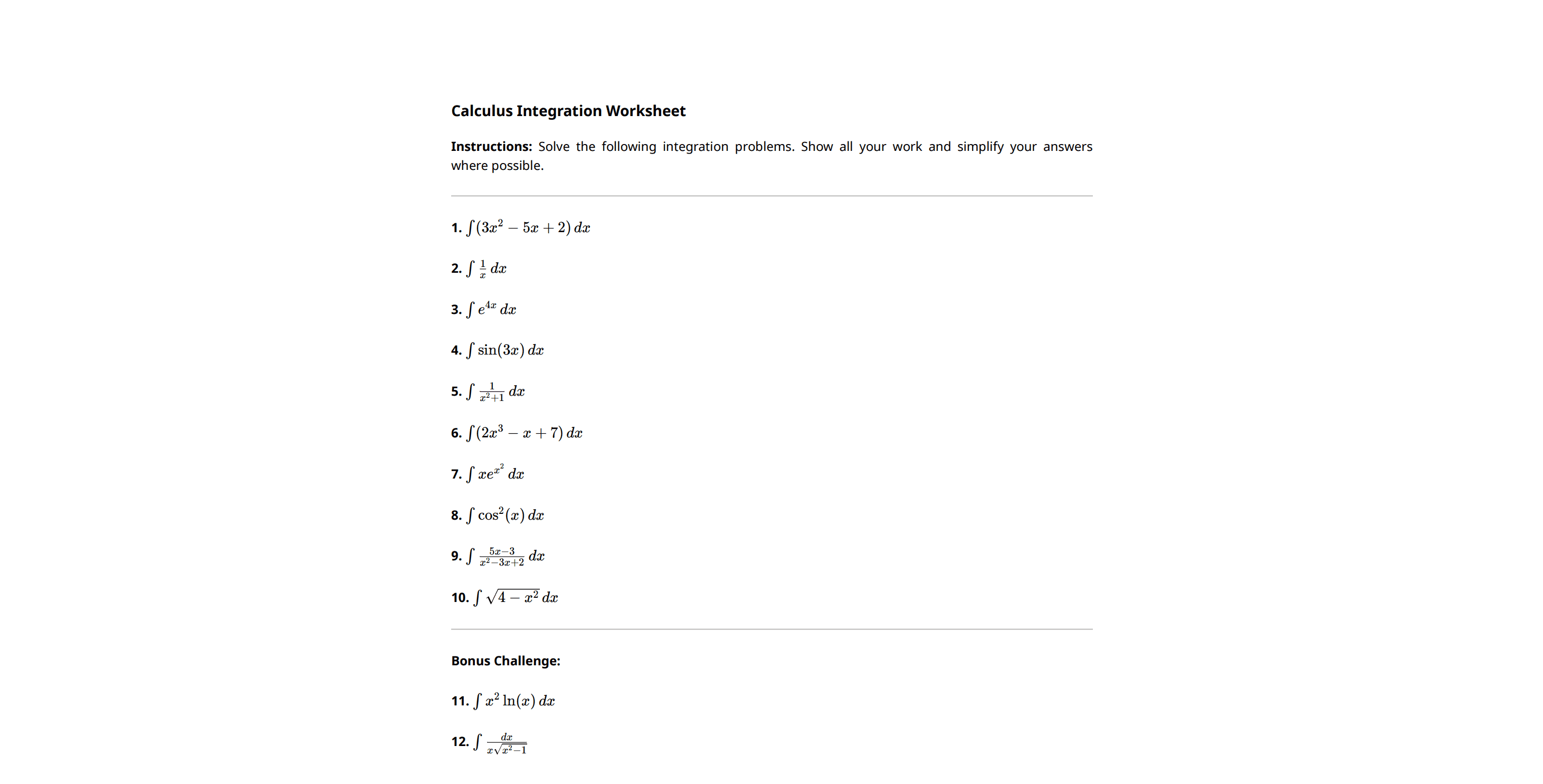 Assignment for math-calculus