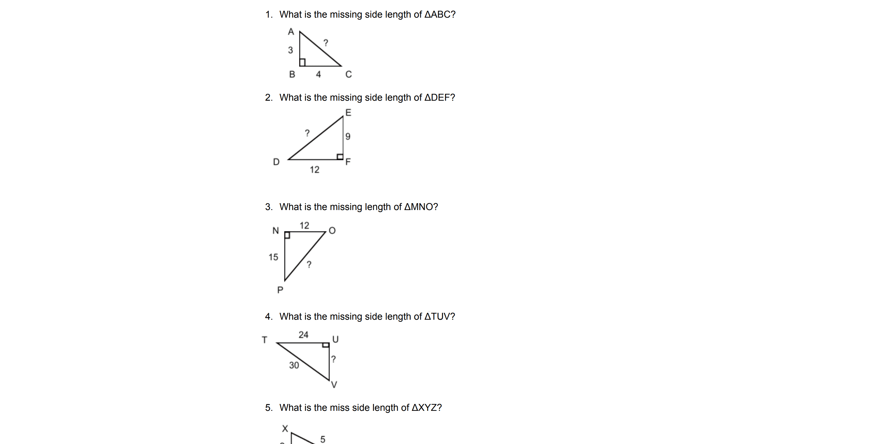 Assignment for math-pythagorean-theorum