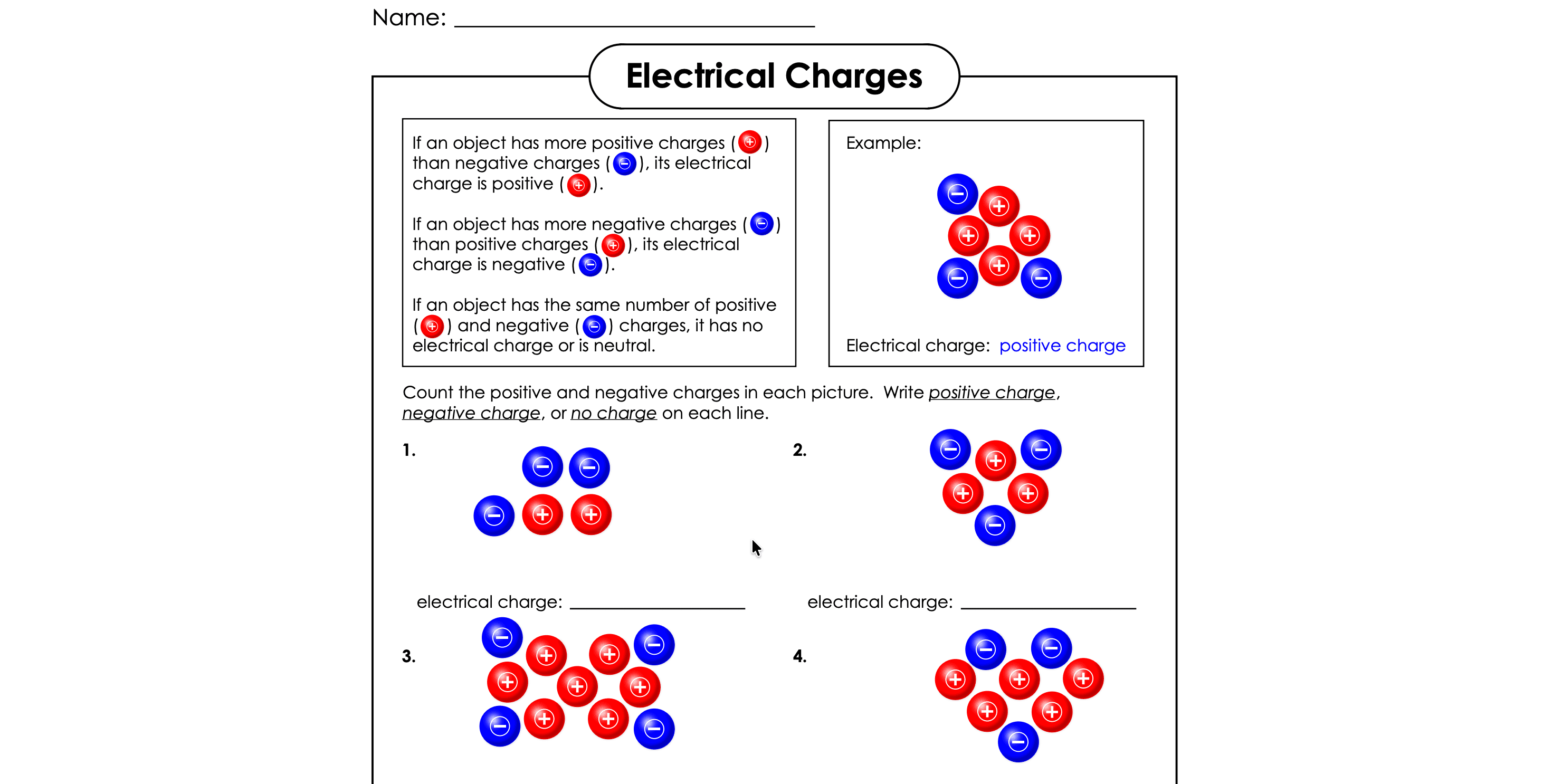 Assignment for science-electric-charge