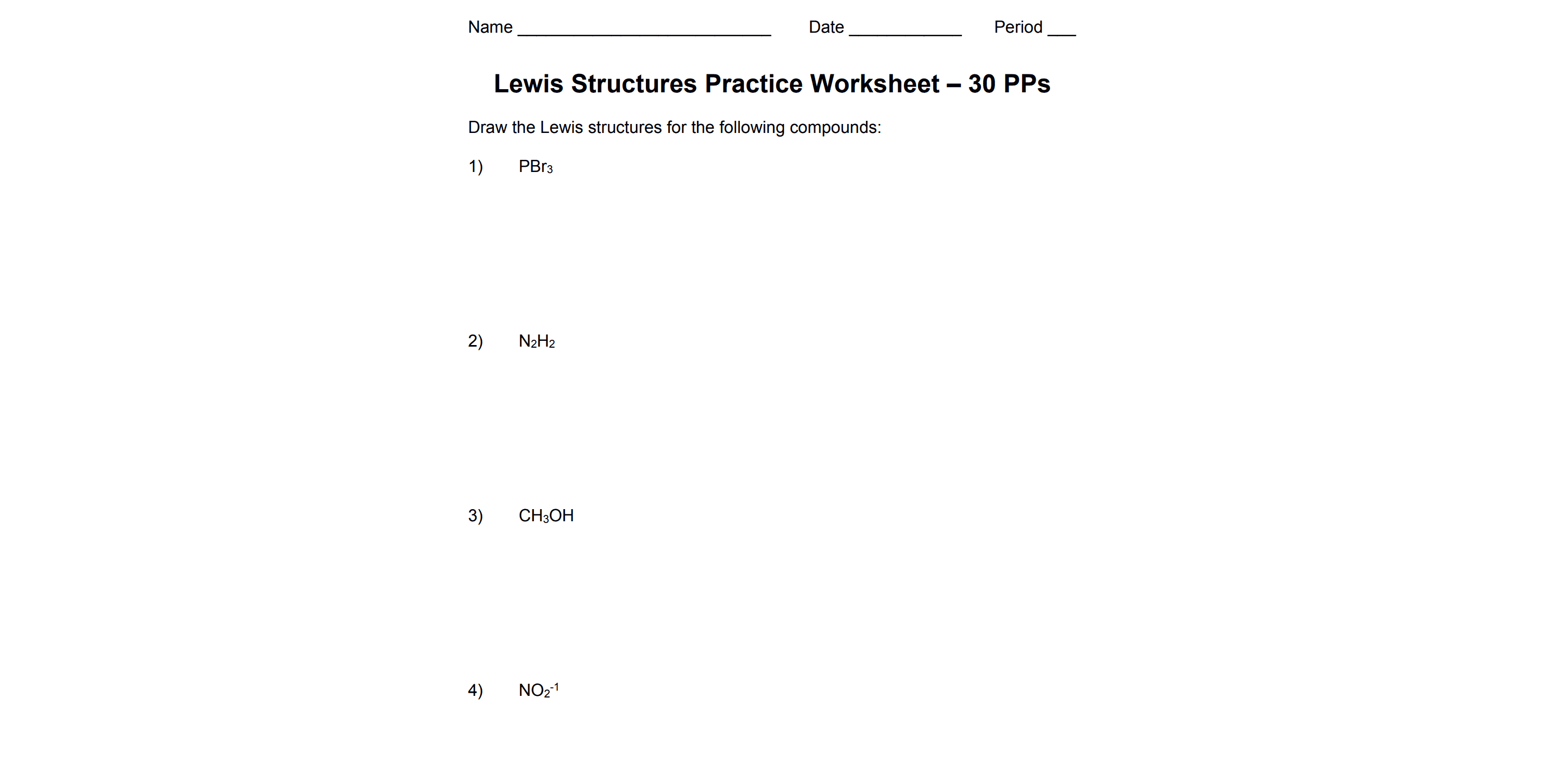 Assignment for science-lewis-diagrams