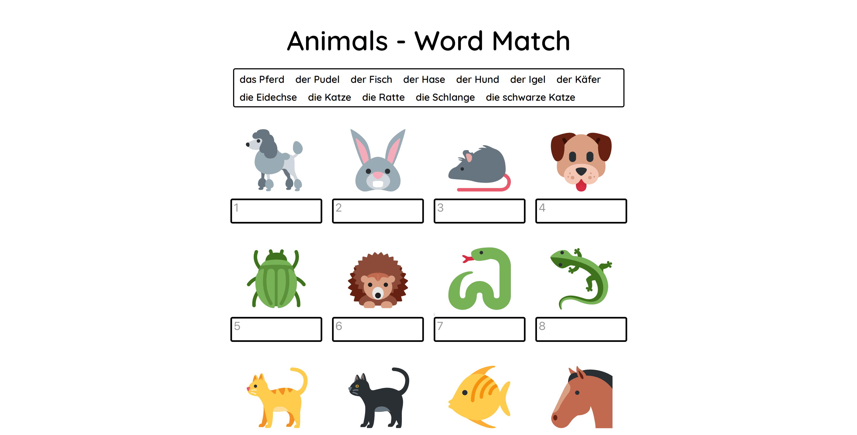 Assignment for world-language-animal-vocabulary