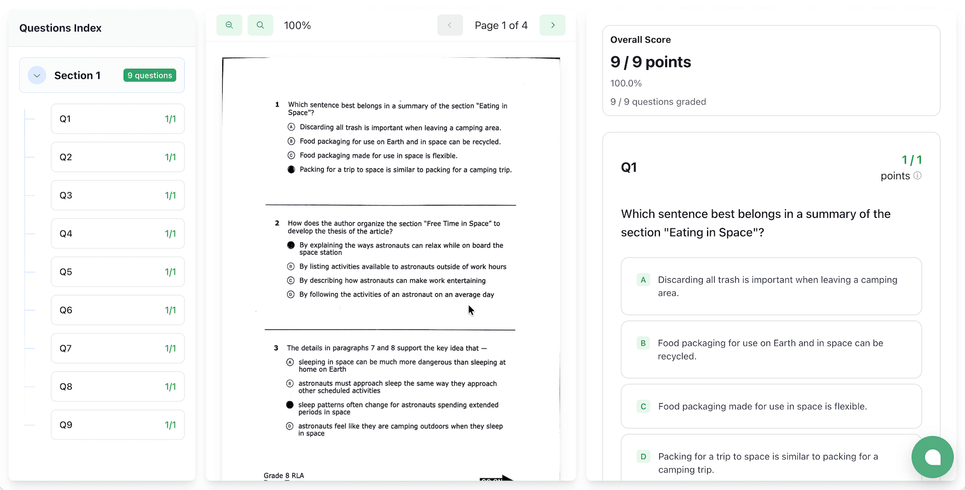 Scored submission for ela-comprehension