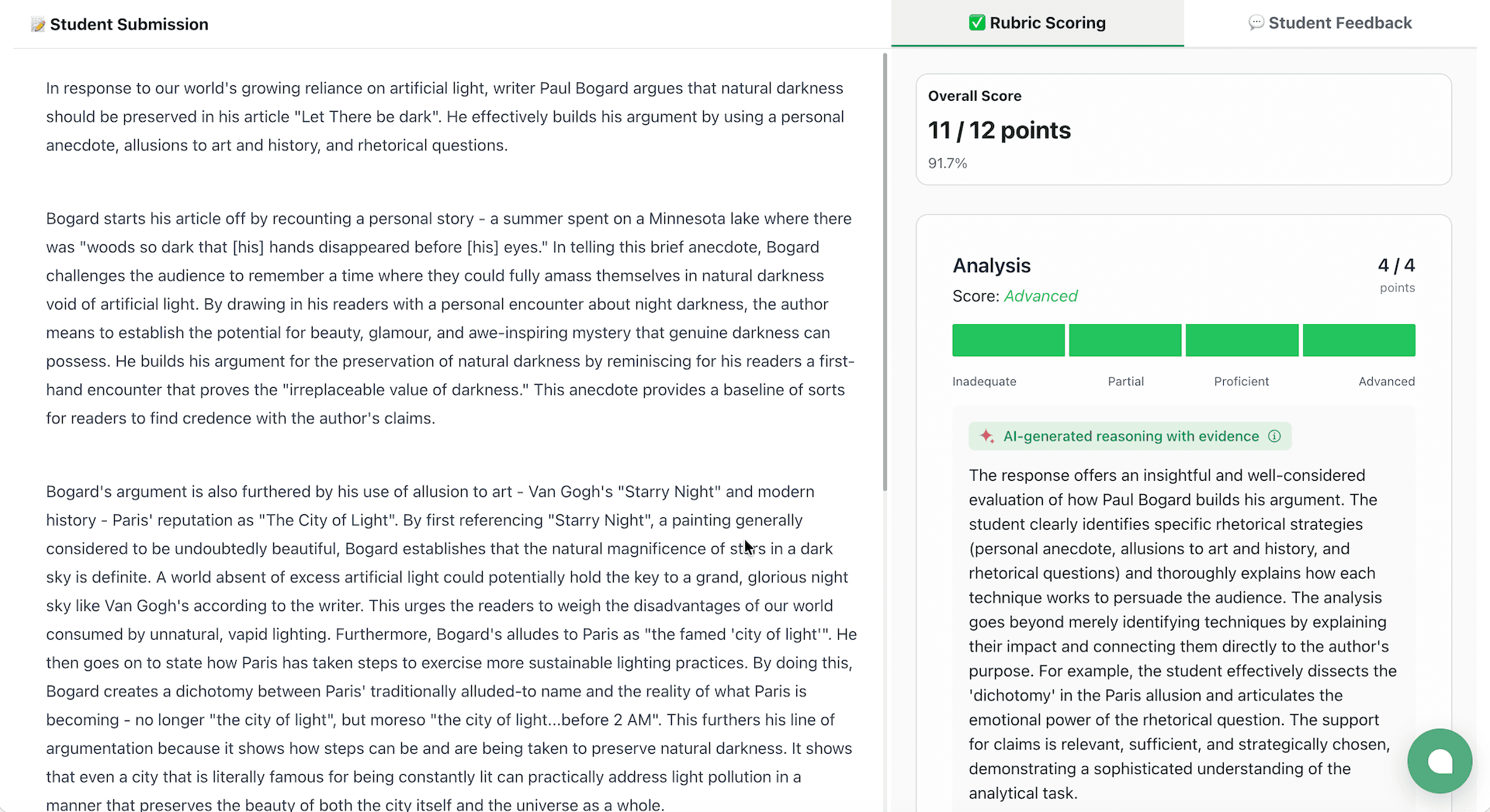 Scored submission for ela-sat-essay