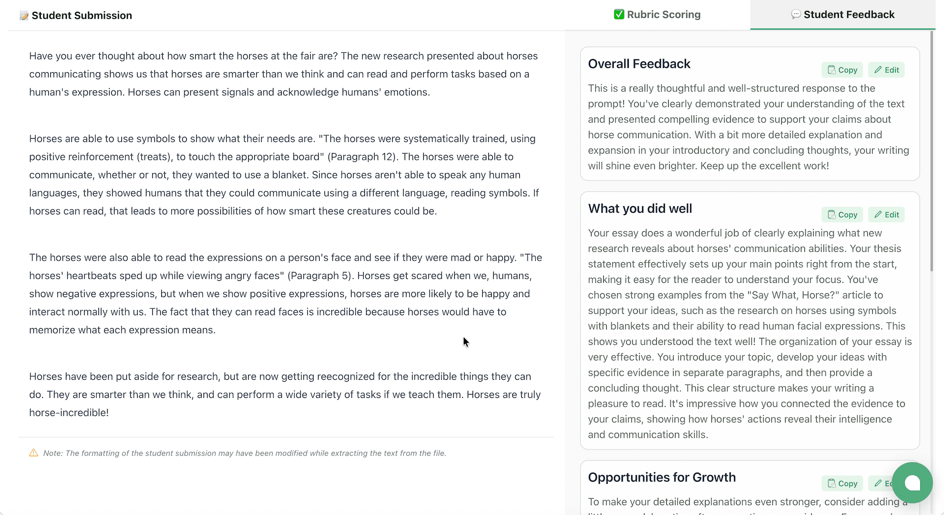 Scored submission for ela-staar