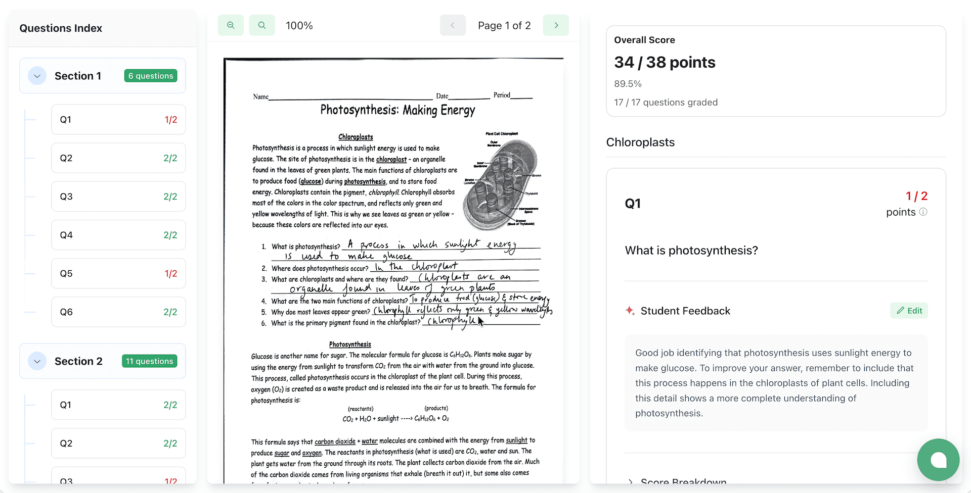 Scored submission for science-photosynthesis