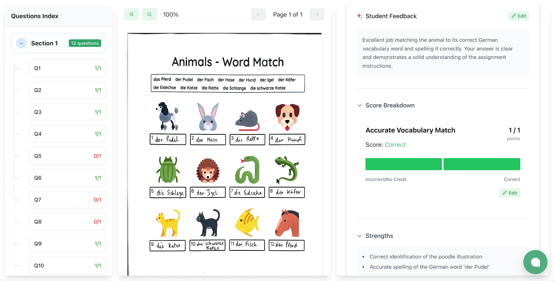 Scored submission for world-language-animal-vocabulary