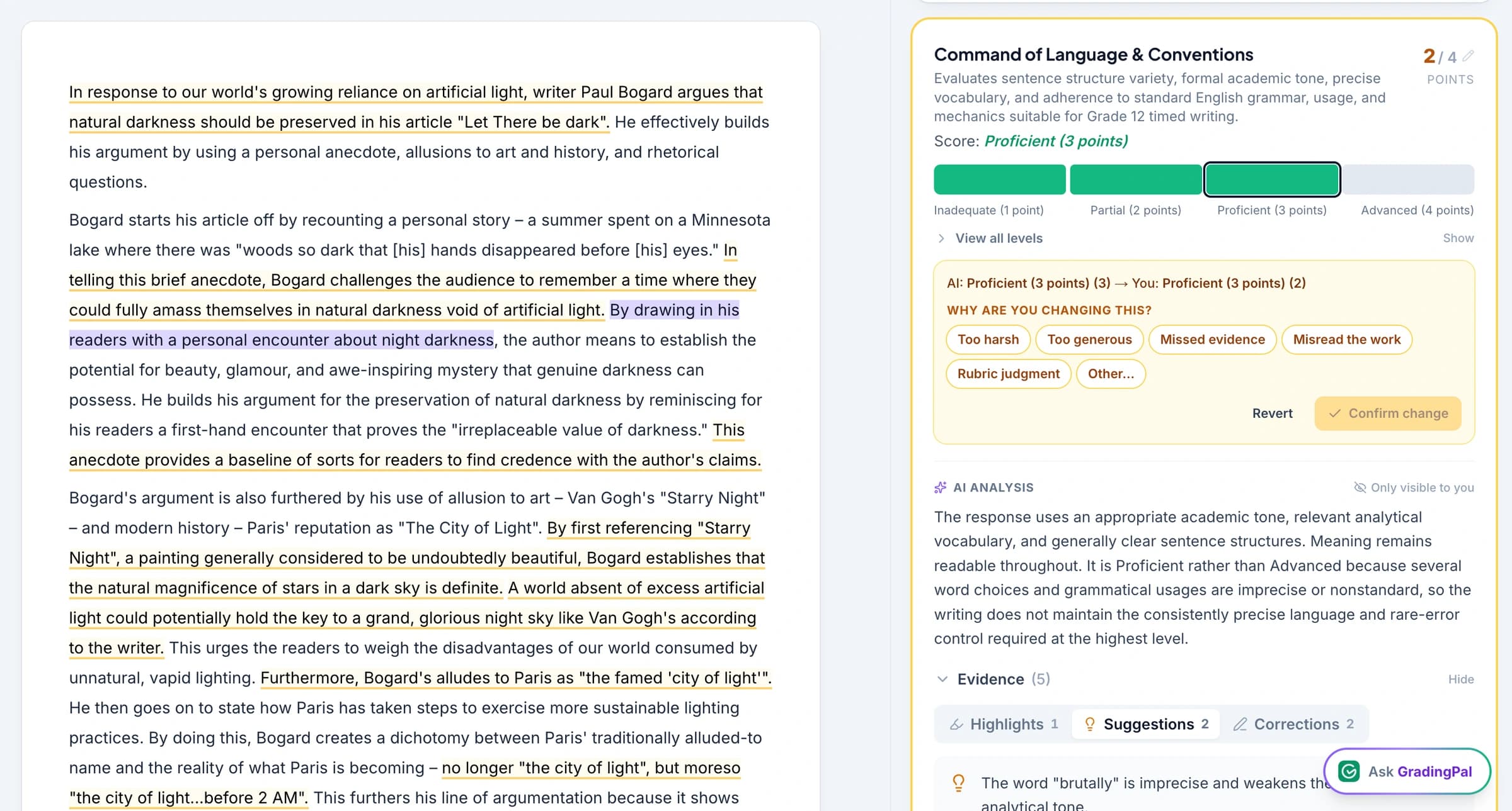 The override record: what was proposed and what was approved, side by side.